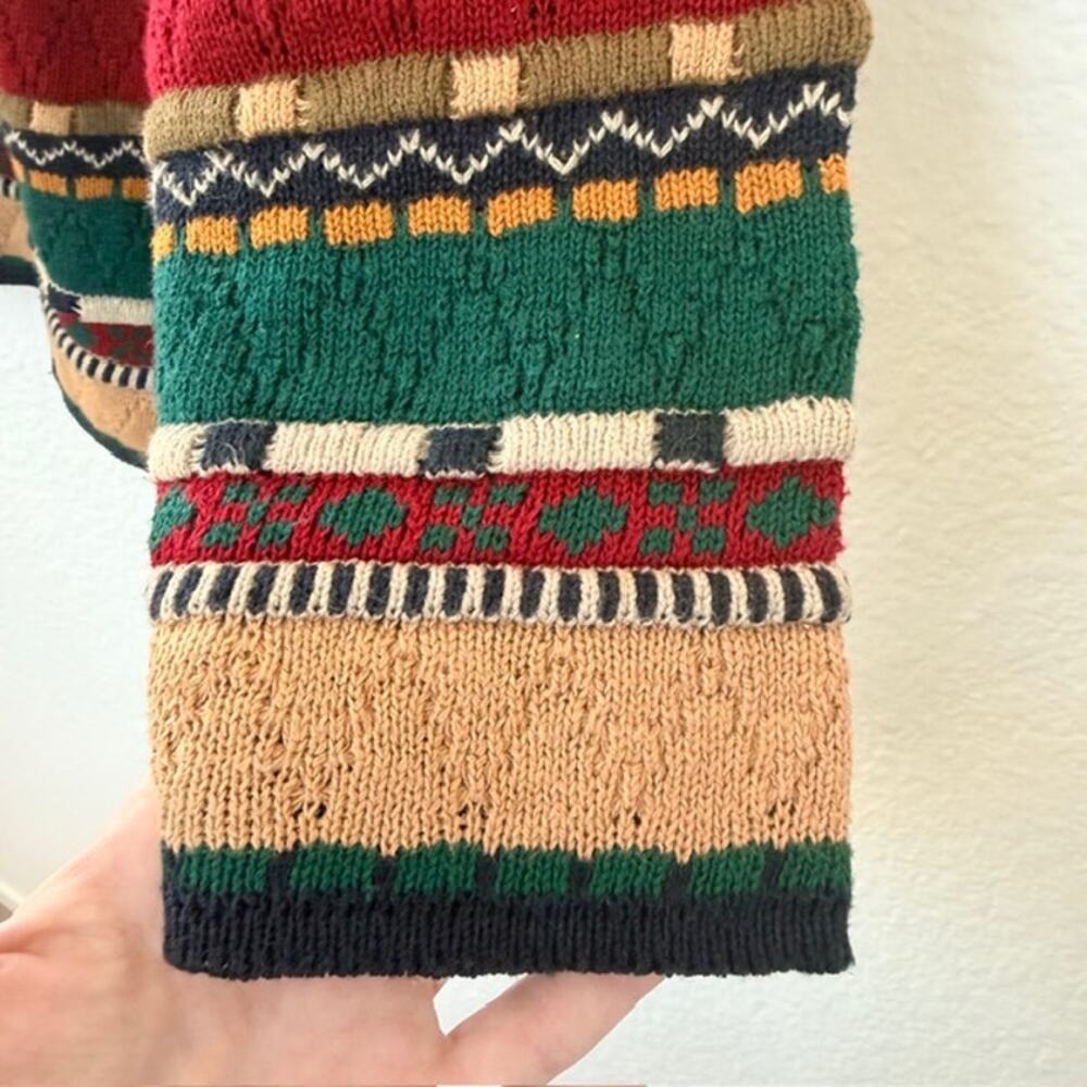 VINTAGE 1980s Ruff Hewn Cardigan‎ Multicolor Textured Sweater Women's Large - Picture 5 of 10